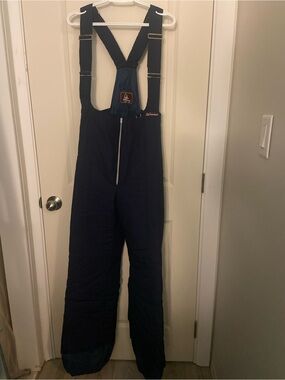Insulated Navy Bib Snow Pants with Adjustable Straps